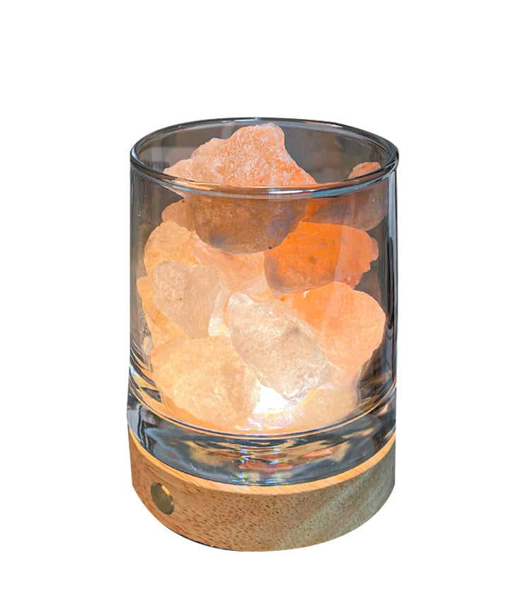 Healing Crystals with Wooden Base Lights Aromatherapy Lamp Scented Lamp