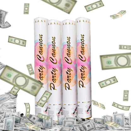 4 Pack of Money dollars bills Bottle Confetti Poppers Cannon