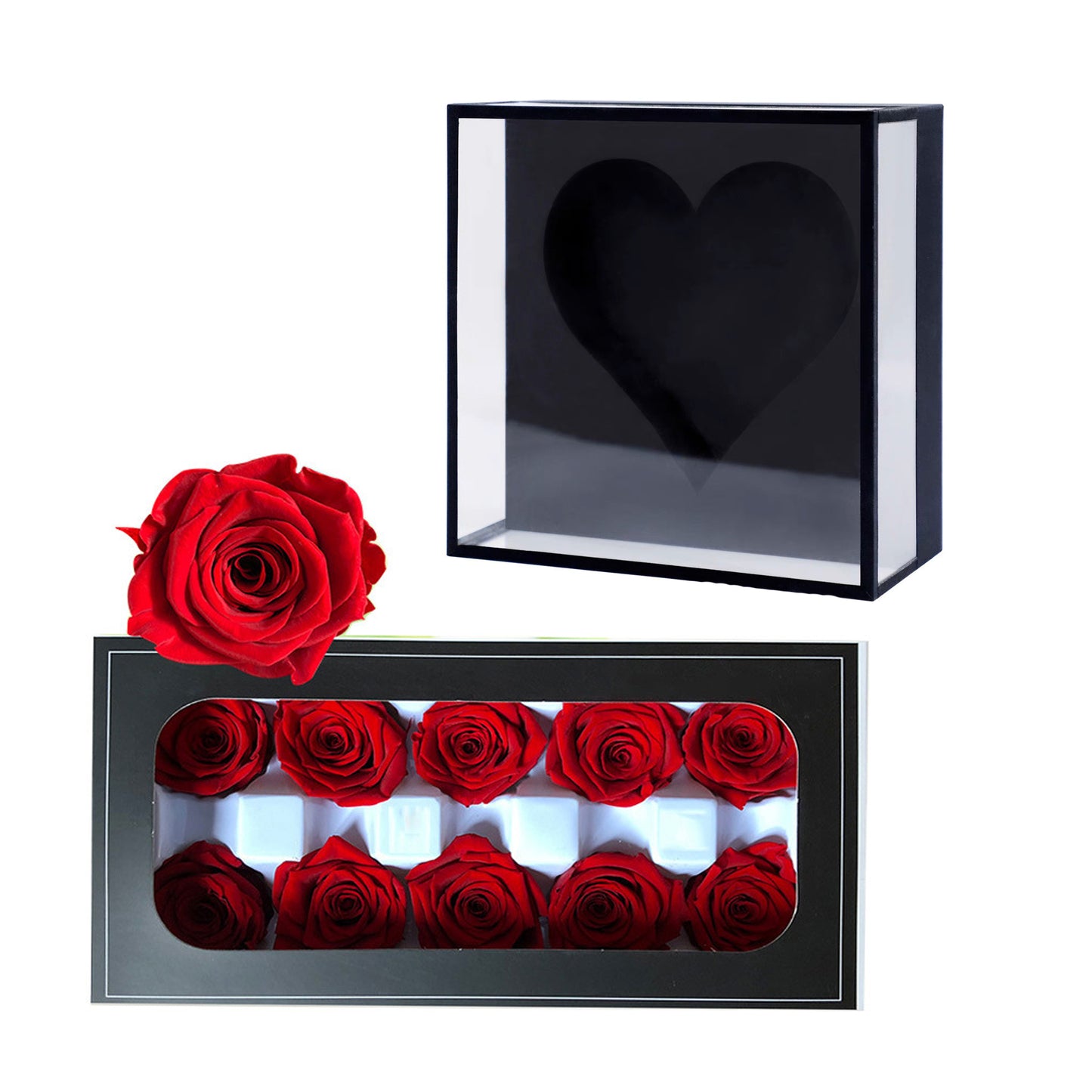 Artificial Silk Soap Roses with Acrylic Embedded frame