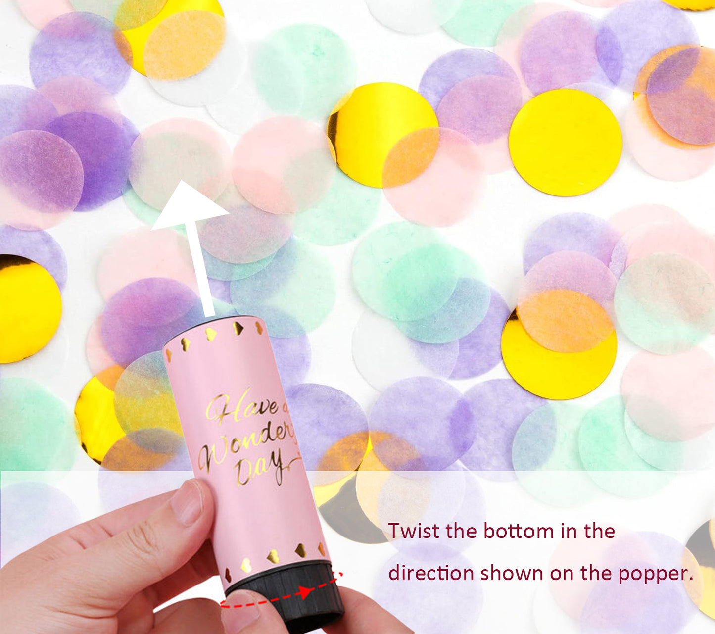 6 Pack Confetti Poppers Cannon Confetti Poppers for Party