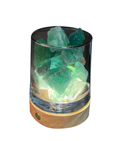 Healing Crystals with Wooden Base Lights Aromatherapy Lamp Scented Lamp