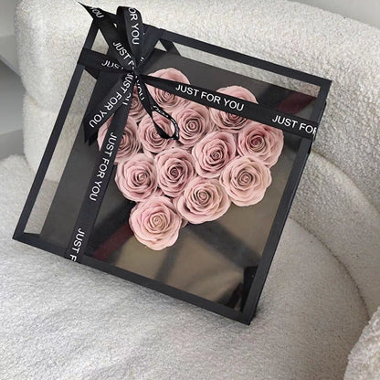 Artificial Silk Soap Roses with Acrylic Embedded frame