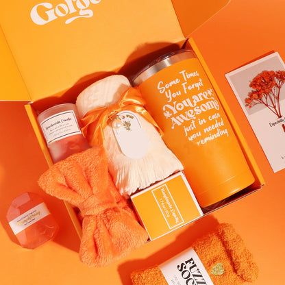 Orange Color gift box,Unique Gifts Basket Set