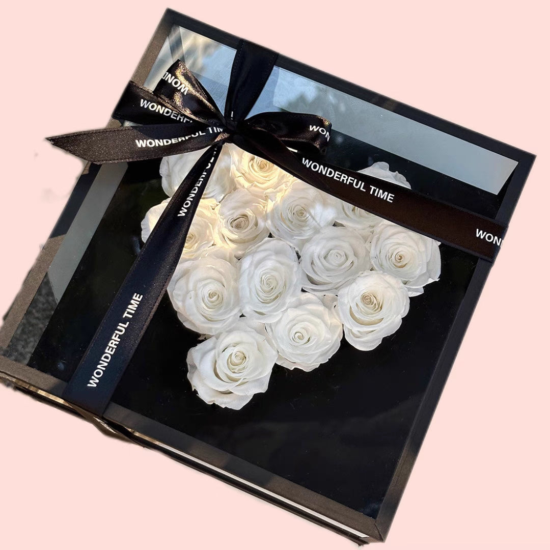 Artificial Silk Soap Roses with Acrylic Embedded frame