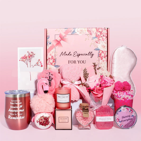 Flamingo Pink gift box,Unique Spa Gifts Basket Set