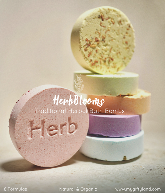HerbBlooms Traditional herbal bath bombs a set of 6