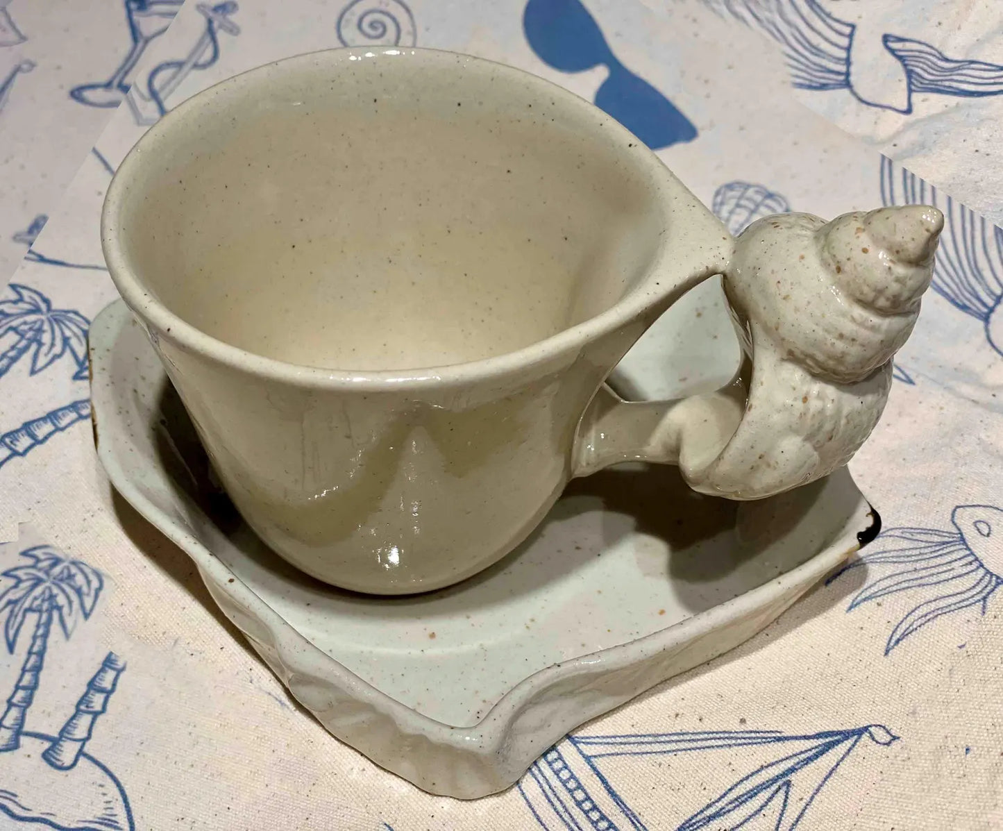 Handmade Sea shell mug,coffee cup