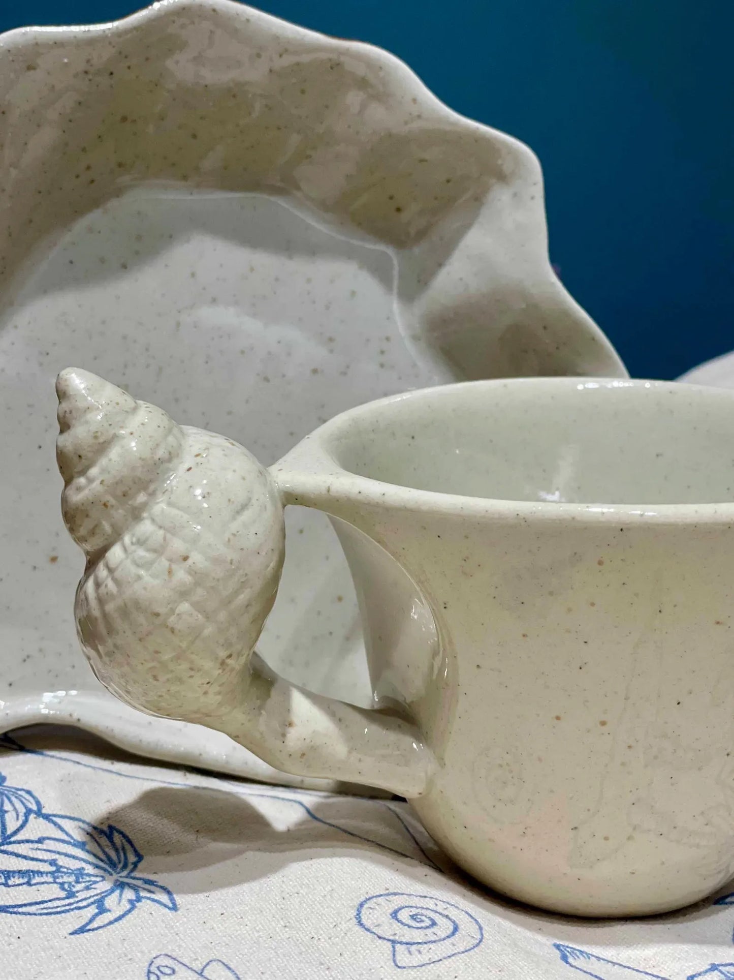 Handmade Sea shell mug,coffee cup