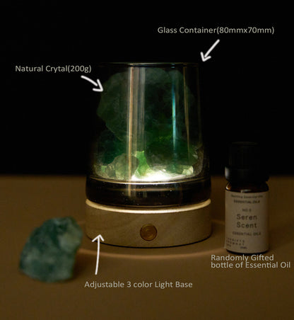 Healing Crystals with Wooden Base Lights Aromatherapy Lamp Scented Lamp