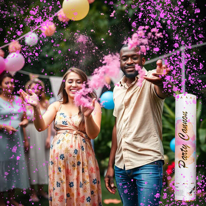 Set of 4 Confetti Powder Cannon for Gender Reveal Cannons Party